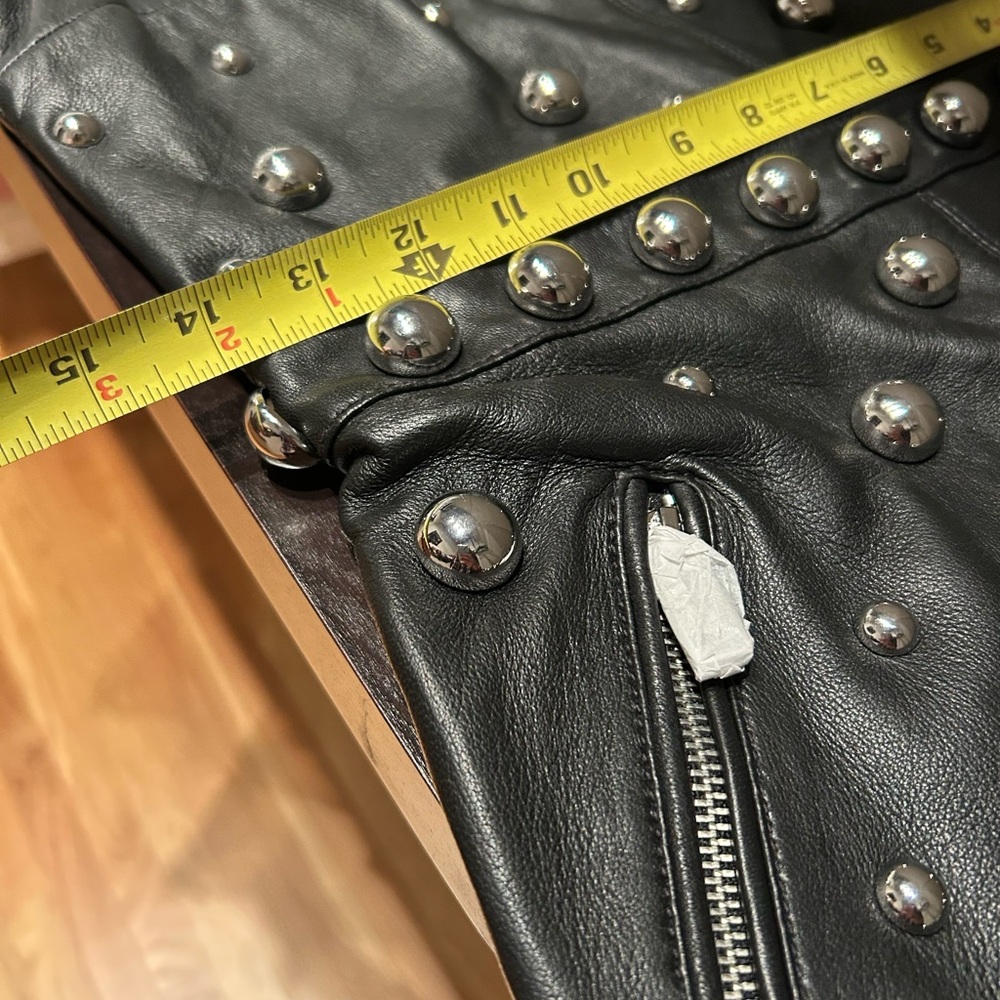 Michael Kors Leather Dome Studded Dress - Picture 7 of 8